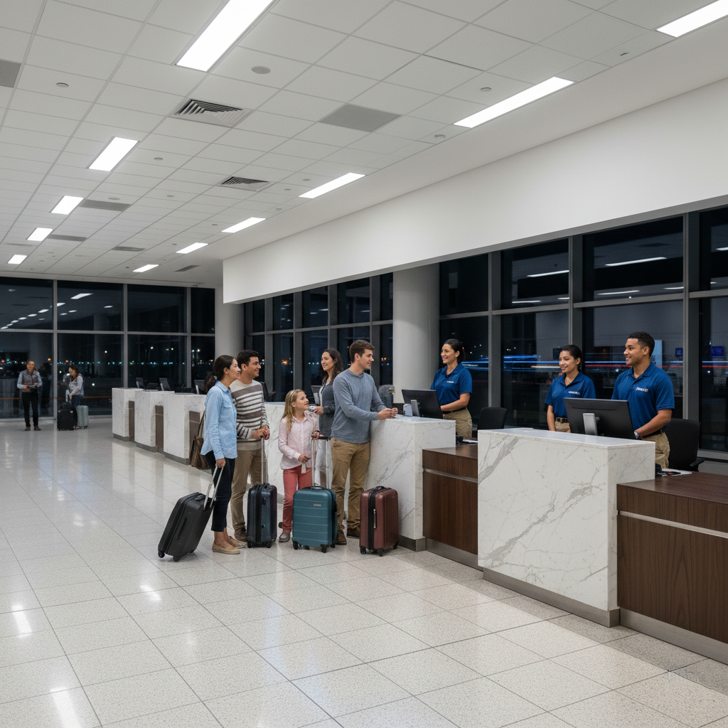 Which Rental Companies Have 24/7 Counters at U.S. Airports?