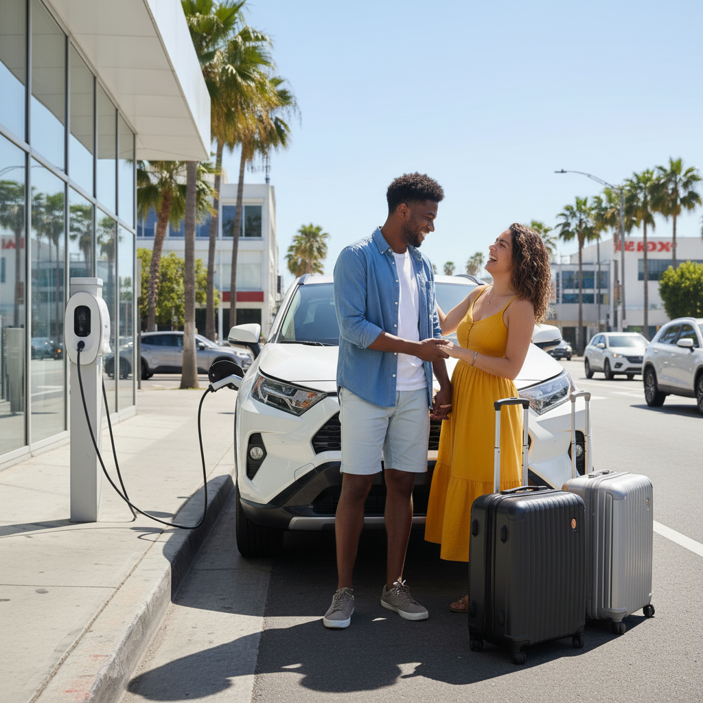 Where can I rent an electric or hybrid car for a few days?