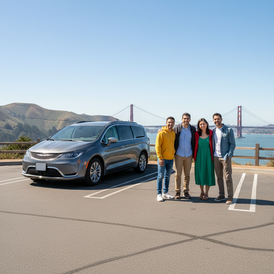 Where can I park a rental car near Golden Gate Bridge viewpoints?