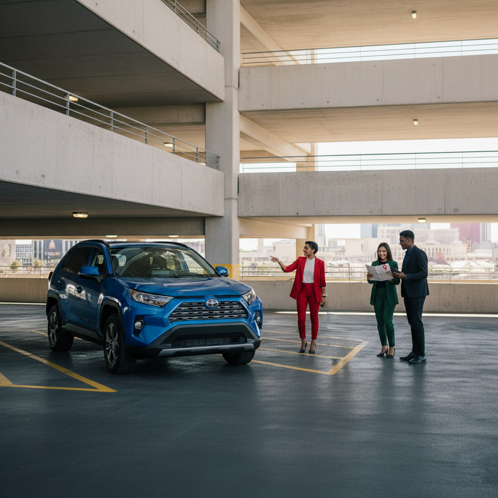 Is parking free on the Las Vegas Strip for rental cars—and where?