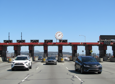 How are Golden Gate Bridge tolls handled on a San Francisco rental car?