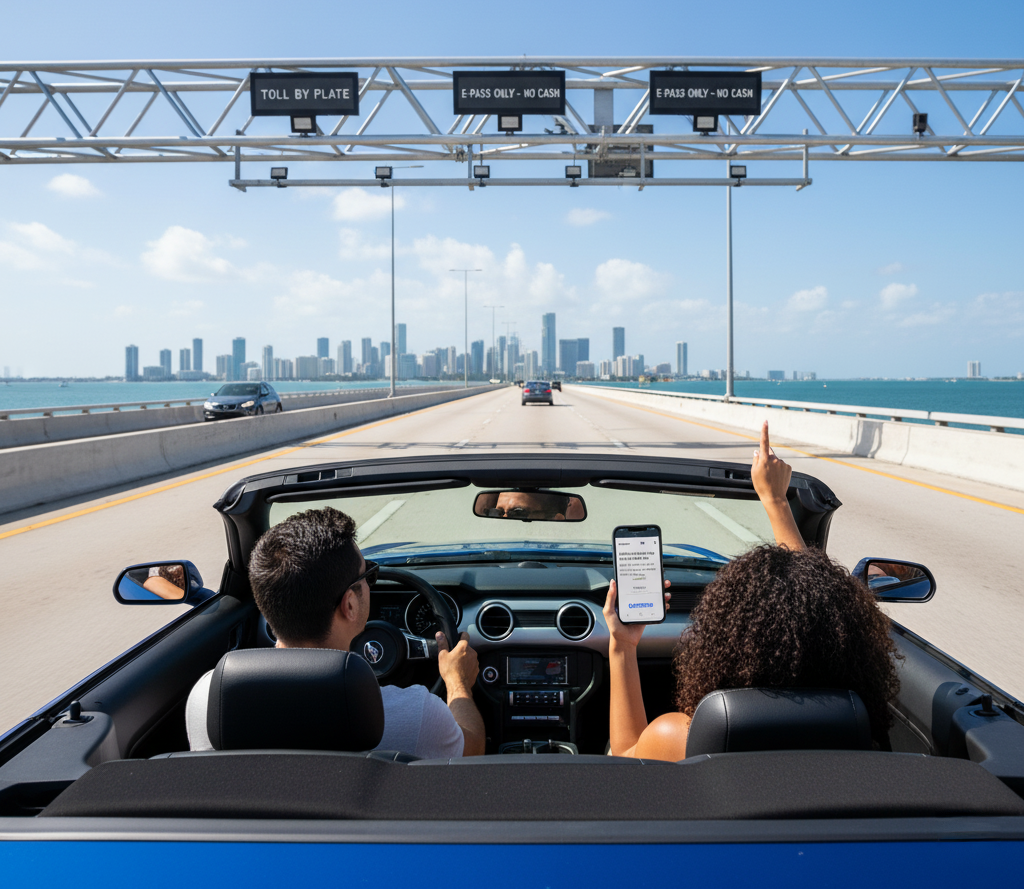 How do tolls work with a rental car from Miami (MIA)? SunPass, pay‑by‑plate & fees