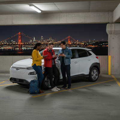 Where can I park a rental car overnight near Fisherman’s Wharf?