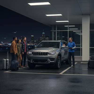 Which rental companies stock 4WD/AWD SUVs at New York JFK?