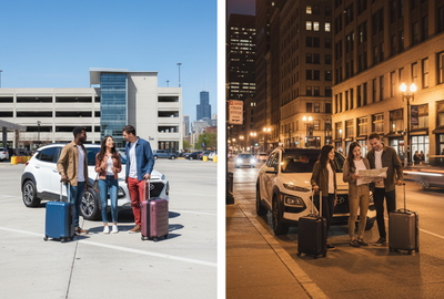 Is it better to rent at O’Hare or in downtown Chicago for a weekend trip?