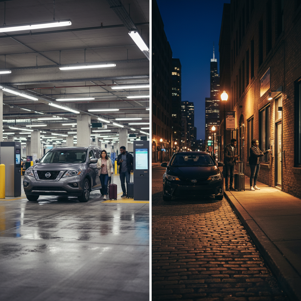 How do late‑night rental car returns work in Chicago (ORD vs city)?