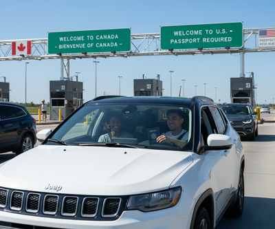 Can I drive a Seattle rental car into Canada for a weekend in Vancouver?