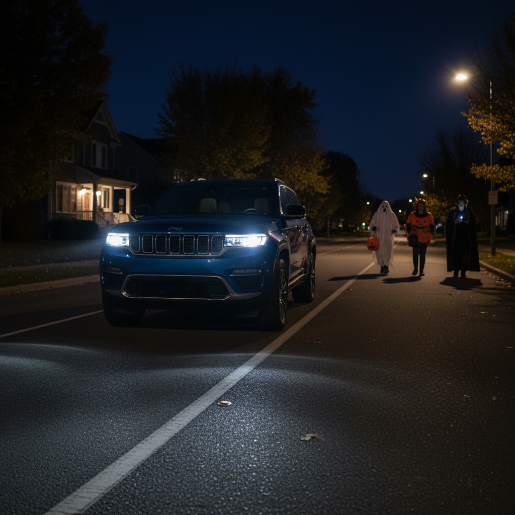 Safe Night Driving on Halloween: Pedestrians, Headlights & ADAS