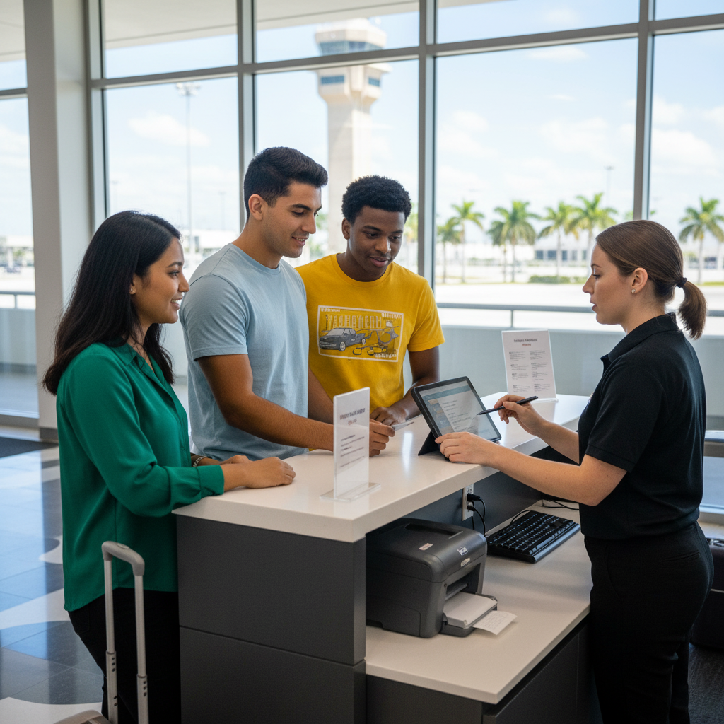 What are the under-25 fees and rules at Miami Airport car rentals?