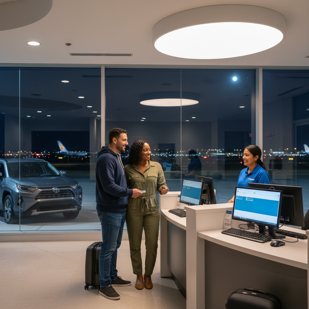 Can I pick up a rental car after midnight at Orlando Airport (MCO)?