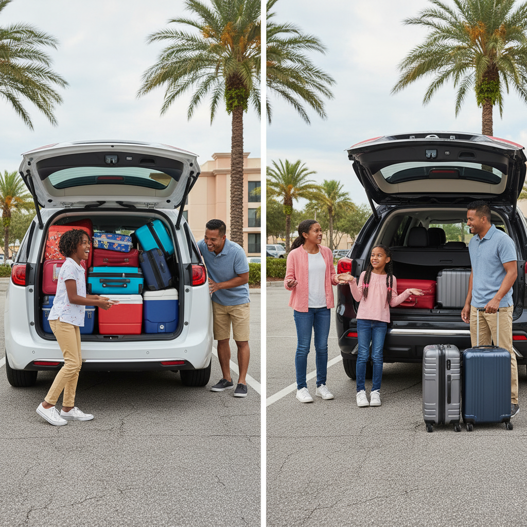 Minivan vs 3‑Row SUV in Orlando: Luggage Math for Families
