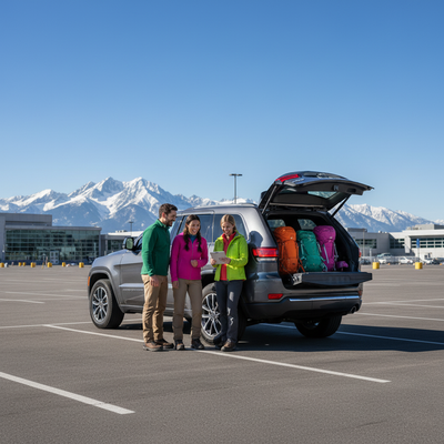 Which rental companies stock 4WD/AWD SUVs at Denver (DEN)?