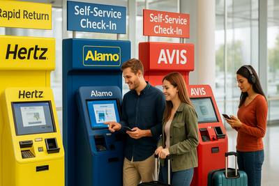 ¿Qué compañías de alquiler de autos hay en el Aeropuerto de Orlando?