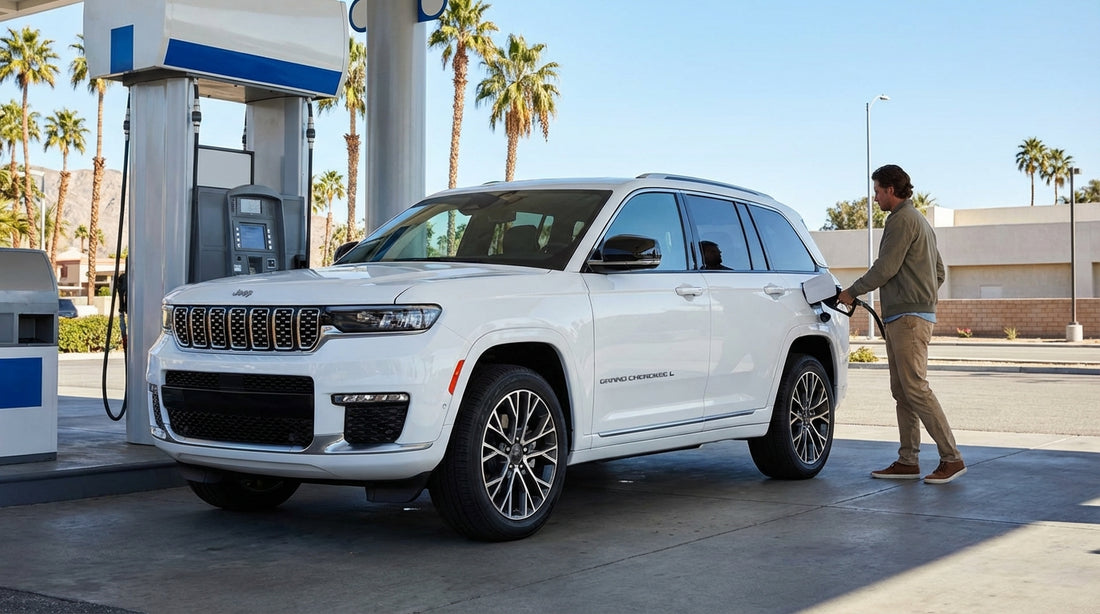 A convertible car hire driving on a scenic highway along the sunny coast of California