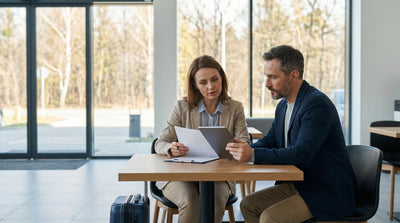 A modern car rental driving on a scenic highway through the rolling green hills of Pennsylvania on a sunny day