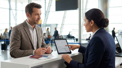 A car hire convertible driving the scenic desert highway through Monument Valley in the United States