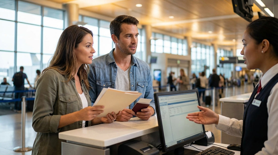 A convertible car hire drives on a sunny coastal road lined with palm trees in Florida