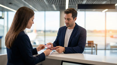 A car rental driving on a scenic highway through the vast Texas landscape at sunset