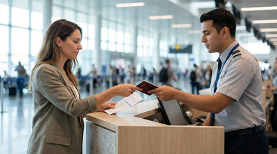 A red convertible car hire parked under tall palm trees on a sunny day in Florida