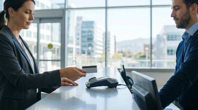 A modern car hire is parked on a classic steep hill in San Francisco, overlooking the bay