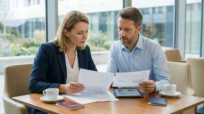 A convertible car hire driving on a scenic highway through the mountains in the United States