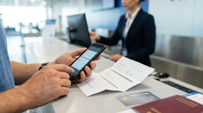 A red convertible car hire driving on an empty desert highway in Arizona towards Monument Valley