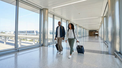 The SFO AirTrain arriving at the modern car rental center in San Francisco