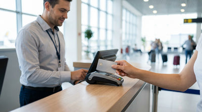 A red convertible car hire on a desert road with the iconic sandstone buttes of Monument Valley in the background