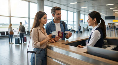 A car hire vehicle driving on a scenic highway through the rolling hills of Pennsylvania in autumn