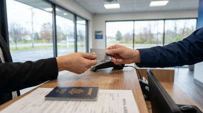 A scenic road trip with a car hire through the rolling green hills of rural Pennsylvania on a sunny day
