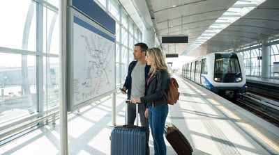 The SFO AirTrain arriving at the San Francisco airport's dedicated car rental center station