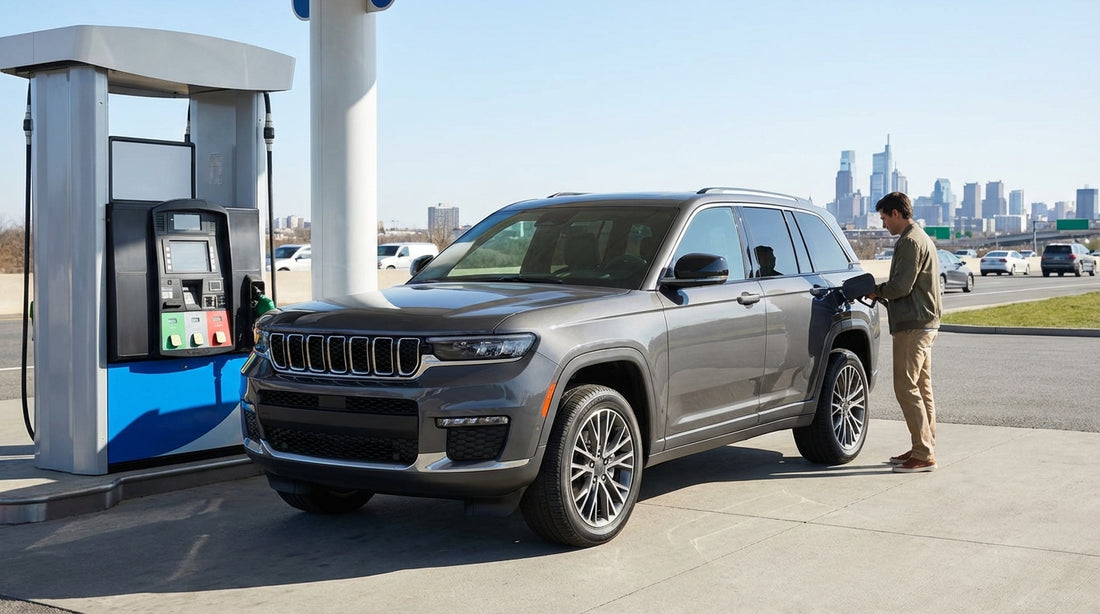 A view from a car hire driving along a scenic highway through the rolling hills of Pennsylvania