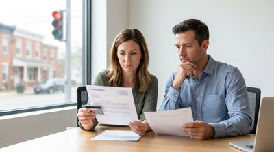 A car hire waits at a red light at an intersection in Pennsylvania, directly under a traffic camera