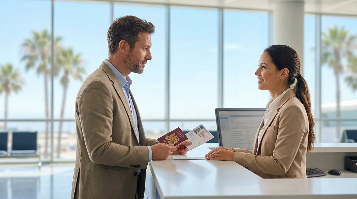 A convertible car hire driving along the scenic Pacific Coast Highway in California on a sunny day