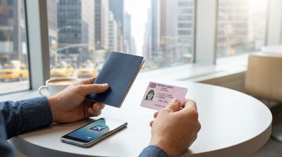 A driver's view from a car hire crossing the Brooklyn Bridge with the New York skyline ahead