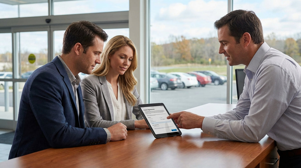 A car rental drives on a scenic road through the rolling hills and autumn foliage of Pennsylvania