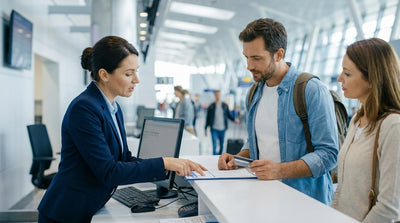 A person pumps gas into a modern car hire vehicle at a service station with palm trees in Los Angeles