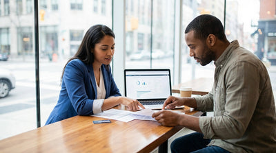A convertible car hire on a scenic road trip through a vast desert landscape in the United States