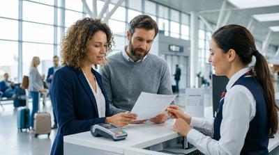 A row of vehicles at the LAX terminal for car hire pickup under the sunny Los Angeles sky