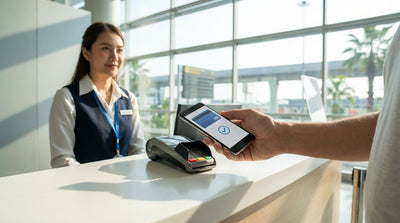 A line of clean vehicles ready for car hire in a brightly lit parking garage at the Orlando airport