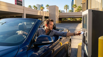 The Las Vegas Sphere glows brightly at night, a spectacular sight for tourists exploring the city with a car hire