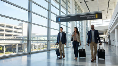 The SFO AirTrain arriving at the elevated platform for the car rental center in San Francisco