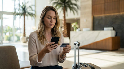 A car rental driving down a sunny, winding coastal highway in California with ocean views