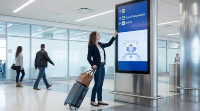 The JFK AirTrain pulling into the station for the central car rental facility in New York City