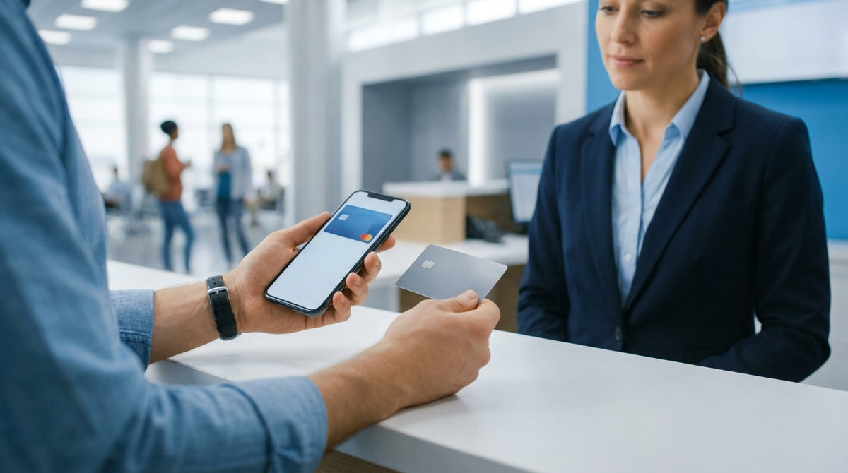 A red convertible car hire parked along a scenic desert highway in Monument Valley, Arizona at sunset