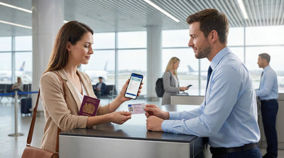 A red convertible car hire driving on a scenic coastal highway in California