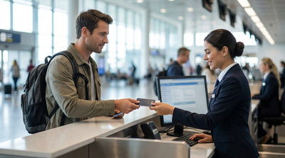 A white SUV car hire driving on a scenic desert highway during a road trip in the United Estates