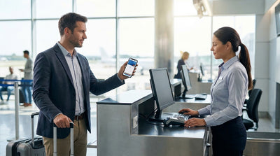 A person stands by their car hire vehicle on a hill overlooking the Golden Gate Bridge in San Francisco