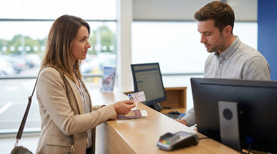 A car rental on a scenic drive through the rolling hills and autumn forests of Pennsylvania