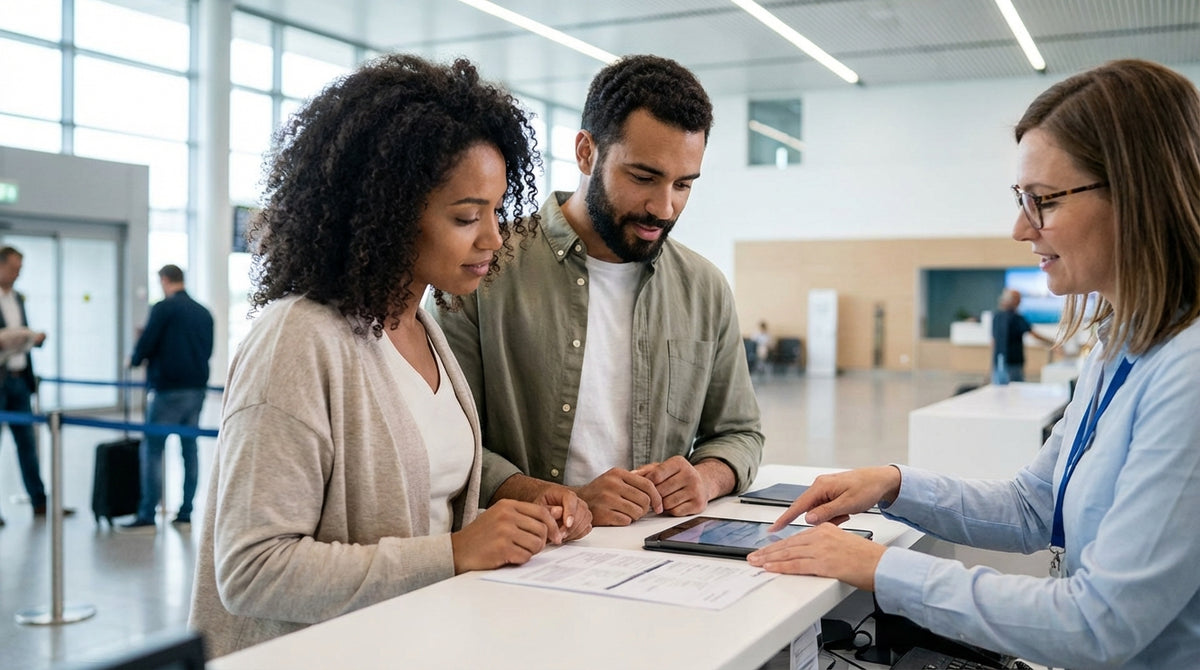 A car rental drives on a scenic road through the rolling green hills of rural Pennsylvania on a sunny day